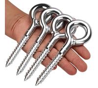 Piton à Visser piton a oeil inox Boulon à Oeil Galvanisé(4Pcs, M12x90mm) | Crochets à Anneau pour Échafaudage Vis à Anneau Lourd Fermé Offre une Excellente Résistance à la Corrosion et à la Rouille