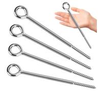 Piton à Visser Piton a Oeil Inox M10x230mm œillet à Vis Galvanisées 4pcs | Piton M10 Résistance à la Corrosion Faciles à Visser pour Accrocher ou Fixer des Éléments de Manière Sûre et Durable