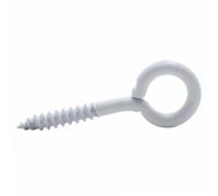 Piton à visser plastifié blanc filet bois Viswood 2,5x10mm (lot de 18 pitons)