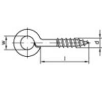Piton à visser type 1 TOOLCRAFT 159516 Ø 6 mm x 16 mm Acier galvanisé zingué 100 pc(s)