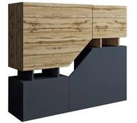 Pitt - buffet haut - 120 cm - style industriel - Bois / Gris G