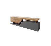 Pitt - meuble TV - 160 cm - style industriel - Bois / Gris