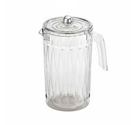 Pitycbo Carafe à Jus Pichet Grands Capacités Bouchon Filtre Verseuse Résistante aux Températures Adaptée Service de Boissons Table Famille Réunions, Blanc, Carafe