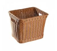Pitycbo Panier de Stockage Rectangulaire avec Finition Tressée Matériau Plastique Rotin Profondeur Importante Renforcés Rangement Multifonctionnel Adapté pour, Marron, 44x36x30H