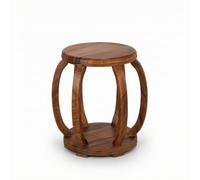 Pitycbo Tabouret en Bois Massif Tabouret d'Appoint Banc de Salle à Manger Tabouret d'Entrée Assemblage Traditionnel à Tenons et, Tabouret Tambour Rond