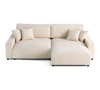 Lisa design Canapé d'angle Pivoine – 4 places réversible, convertible avec coffre – en velours