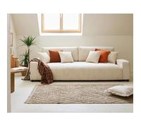 Best mobilier Canapé droit convertible 3 places Lisa design - coffre - velours côtelé - Beige