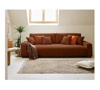 Lisa design Canapé droit 3 places convertible - Terracotta