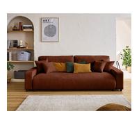 Lisa design canapé droit convertible 3 places - Terracotta