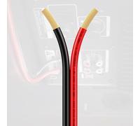Piwaal Câble OFC 16AWG/1.3mm² - Fil parallèle 2 conducteurs - 25ft (2 x 7.62m) Rouge & Noir - Cuivre nu sans oxygène pour amplis voiture, bande LED, éclairage - Bobine de 15.24m