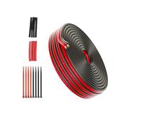 Piwaal OFC Bobine de fil électrique 20AWG 0.42mm² 25ft Each 20 Gauge 2 Conductor Parallel Wire (Red 7.62M Black 7.62M) Hook Up Oxygen Free Stranded Tinned Copper Cable for LED Strip/Bulbs/Lamps
