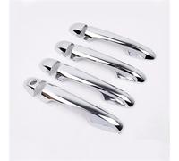 PIWINE Autocollant poignée Fibre De Carbone Chrome Poignée Porte Voiture Bol Couverture Décor Garniture Autocollant Style Pour Highlander Pour Kluger 2015-2019(Silver no sensor)