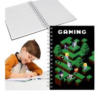 Pixel Game Cahier à spirale, carnet de notes à spirale pour l'école pour garçon A5 COUVERTURE RIGIDE