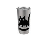Pixel Y2K Années 90 Chat effrayant Tomcat is Scared Gobelet isotherme en acier inoxydable double paroi