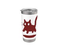 Pixel Y2K Années 90 Le chat Tomcat effrayant a peur Gobelet isotherme en acier inoxydable double paroi