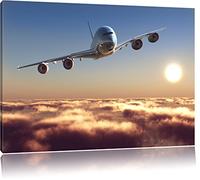 Pixxprint Avions, Peinture sur Toile, Format XXL Support en Bois, Leinwand Format:80x60 cm