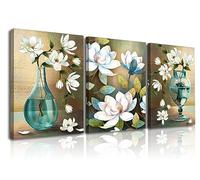 Piy Painting Impression sur Toile de La Fortune Vient avec des Fleurs épanouies, Tableau Orchidée sur Toile Prêt Suspendu Peinture pour Déco Art Murale Salle de Bain Cadeau Anniversaire 3x 30x40cm
