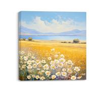 Piy Painting Impression sur Toile de Paysage, Peinture sur toile Fleurs épanouies, Tableau Decoration Murale, Tableau Fleurs avec Cadre Intérieur pour Décoration de la Maison Hôtel 30x30cm