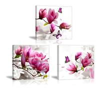 Piy Painting Impression sur Toile, Moderne Tableau de élégant Fleurs Orchidée, Tendue sur Châssis en Bois Prêt Suspendu Parfait pour Déco d'art Murale en Salle de Bain Cadeau Noël Nouvel an