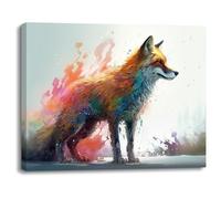 PIY PAINTING Impression sur Toile Renard, Peinture sur toile d’animaux, Tableau Decoration Murale, Art Mural sur Toile pour Salle de jeux Salon Décoration d'intérieur Encadrée Prêt à accrocher 40x30cm