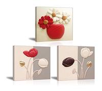 Piy Painting Impression sur Toile Tulipes élégantes Peinture Fleur de Marguerite Représente l'amour Pur Tableau Prêt Suspendu pour Art Déco Murale Salle de Bain Cadeau de Noël Anniversaire 3x30x30cm