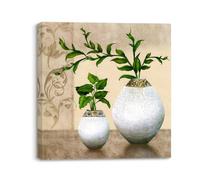 Piy Painting Tableau sur Toile Plantes Élégantes Tableaux Modernes - Impression sur Toile - Image sur Toile - 30x30cm - Decoration Murale - avec Cadre - Décor de Cuisine de Chambre, Bar, Bureau