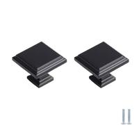 PIYYQNY 2 Pièces Poignées Boutons Tiroir Noir Mat en Alliage de Zinc Massif 32mm Monotrou avec Vis - Bouton Porte Placard et Tirette Cuisine pour Meuble Tv Table de Chevet Penderie Chambre Enfant