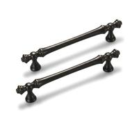 PIYYQNY 2 Pièces Poignées Meuble Bronze Huilé en Alliage de Zinc Massif Entraxe 128mm avec Vis Poignée Armoire et Bouton Porte Placard pour Salon Cuisine Chambre Enfant Décoration de Meubles