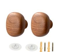 PIYYQNY Hooks 2 Pièces Crochet En Bois Massif Patère En Noyer Crochet En Bois Mural Pour Derrière La Porte Placard Chambre À Coucher Couloir Forme De Galet(42 * 49mm)