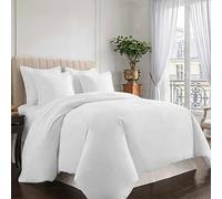 Pizuna Coton Ensemble de Housses de Couette 220x240 cm Blanc 400 Fils