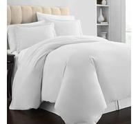 Pizuna Coton Ensemble de Housses de Couette 240x220 cm Blanc 1000 Fils | 2 Personnes, 100% Coton longuement agrafé Housse de Couette avec Fermeture à Bouton caché