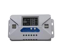 Pjeghbvop Régulateur solaire MPPT 12 V/24 V 10-60 A écran LCD pour route | Contrôleur de panneau solaire 4 ports USB pour lanterne de rue, prévention multiple, éclairage extérieur, charge de batterie