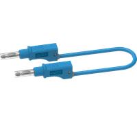 PJP 2211/25BL - Cordon de test avec fiche banane, SIL 0,75 mm², 0,25 m, bleu