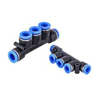 PK/PKG Connecteur rapide pneumatique en plastique 5 voies Diamètre variable Tuyau en polyuréthane souple 4 6 8 10 12 mm 1 pièce (PKG10-6)