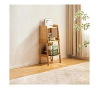PK6ZKRkAV Bibliothèques Étagère à échelle en Bambou, bibliothèque au Sol rotin, Armoire de Rangement for Chambre Coucher, casier for Salon, Salle Bain, Bureau(Natural,Petit)