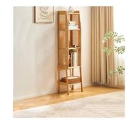 PK6ZKRkAV Bibliothèques Étagère à échelle en Bambou, bibliothèque au Sol rotin, Armoire de Rangement for Chambre Coucher, casier for Salon, Salle Bain, Bureau(Natural,Grand)