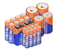 PKCELL 22 pièces de Piles alcalines, 8 pièces de Piles AA, 8 pièces de Piles AAA, 2 pièces de Piles C, 2 pièces de Piles D et 2 pièces de Piles 9V pour l'électronique Domestique
