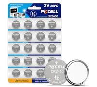 PKCELL Pile Lithium CR2450 3V Batterie Bouton 600mAh, 20 Pièces | No rechargeable pour Montre e Voiture, Balance