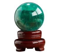 PKNVKZIDK Decorative Green Fluorite Crystal Ball, Stone Sphere with Stand, Figurines Ornaments for Home Office Desk Decoration,11cm/4.3in