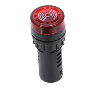 PKNVKZIDK Emergency Stop Switch 22mm Flash Light Red Green Yellow LED Active Buzzer Beep Indicator Switch DC12V DC24V AC110V AC220V AD16-22SM(Red,380V)