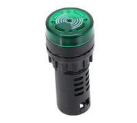 PKNVKZIDK Emergency Stop Switch 22mm Flash Light Red Green Yellow LED Active Buzzer Beep Indicator Switch DC12V DC24V AC110V AC220V AD16-22SM(Green,24V)