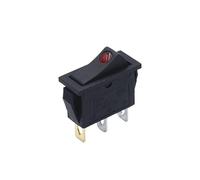 PKNVKZIDK Interrupteur à Bascule Rouge KCD3, 1 pièce, Marche/arrêt, 3 Broches, Verrouillage, 16 A, 250 V CA, avec LED à Points, Interrupteur Automatique