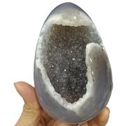 PKNVKZIDK Stone Agate Geode Carved Egg Crystal Home Office Decoration Craft Gifts(Size:1.4-1.9g)