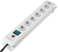 PL 6-FACH GR - Bloc multiprise à 6 prises, gris clair, Premium-Line
