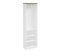 Placard armoire ouvert blanc - SoBuy - 55×25×187 cm - Panneau de particules - Finition mélaminée - Tringle intégrée