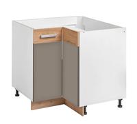 Placard d'angle bas de cuisine ""Ava"" - Taupe/Beige - L 90 x 81 x 56 cm