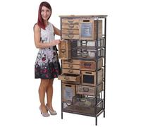 Placard De Pharmacien Hwc-A43, Commode, Bois Massif De Sapin, Vintage, Style Shabby 143x56x33cm Multicolore