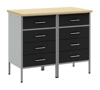 vidaXL Établi avec tiroirs 2 pcs noir et gris 100 x 55 x 85 cm