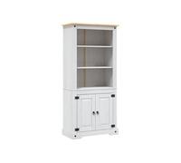 vidaXL Pin Placard Mexicain Buffet Bibliothèque Vitrine Armoire de Rangement Salle de Séjour Salle à Manger Couloir Blanc 282624