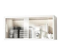 Placard Mura, Alliage d'Aluminium Meuble Haut de Cuisine, Profondeur 22cm | Meuble Wc Suspendu, Quincaillerie en Acier Inoxydable 304, Hauteur de 30 cm, Antirouille, Antipoussière(White,90cm/35in)